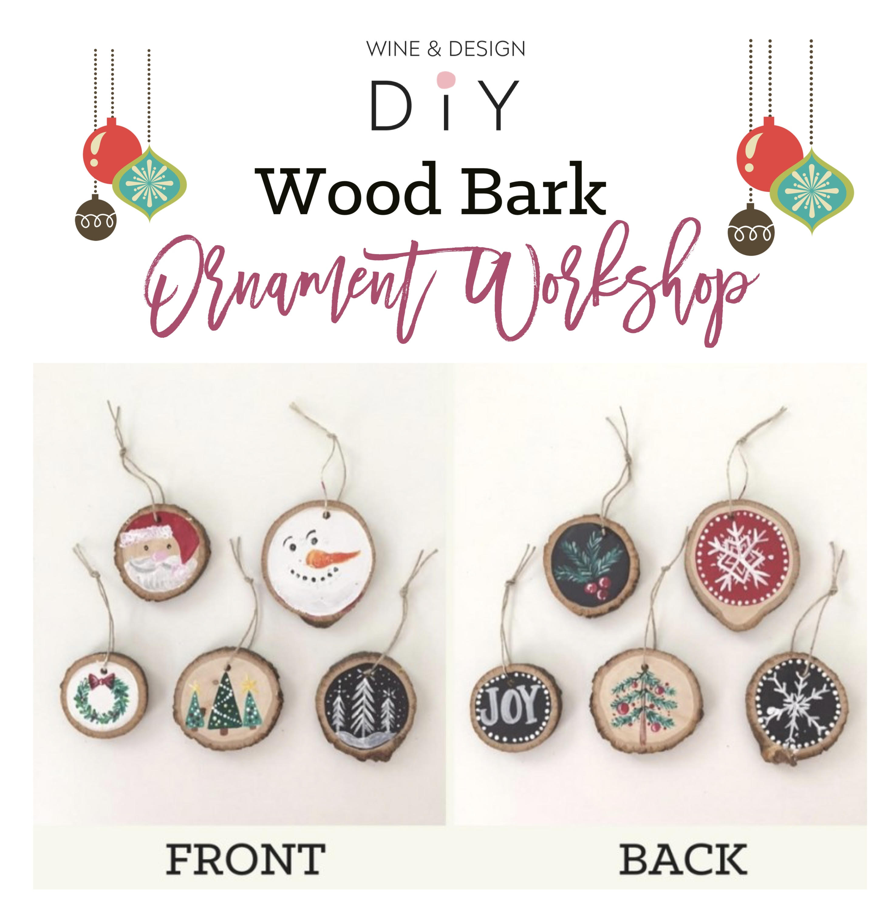 Wood Bark Ornament Workshop | 4 for $24