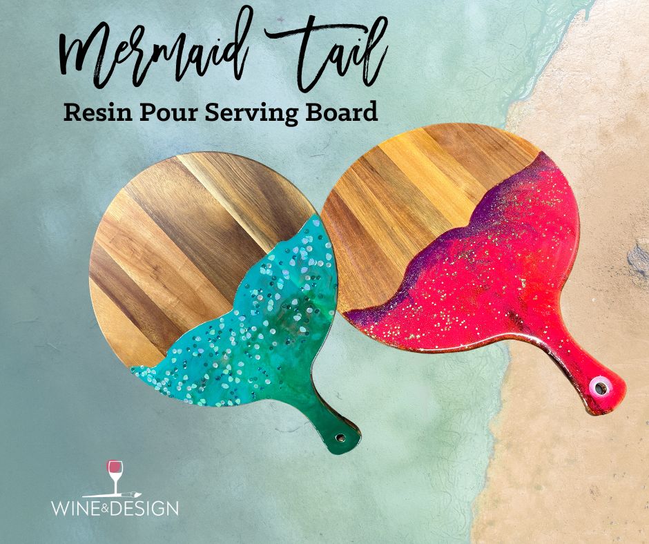 Mermaid Tail Resin Pour Charcuterie Board