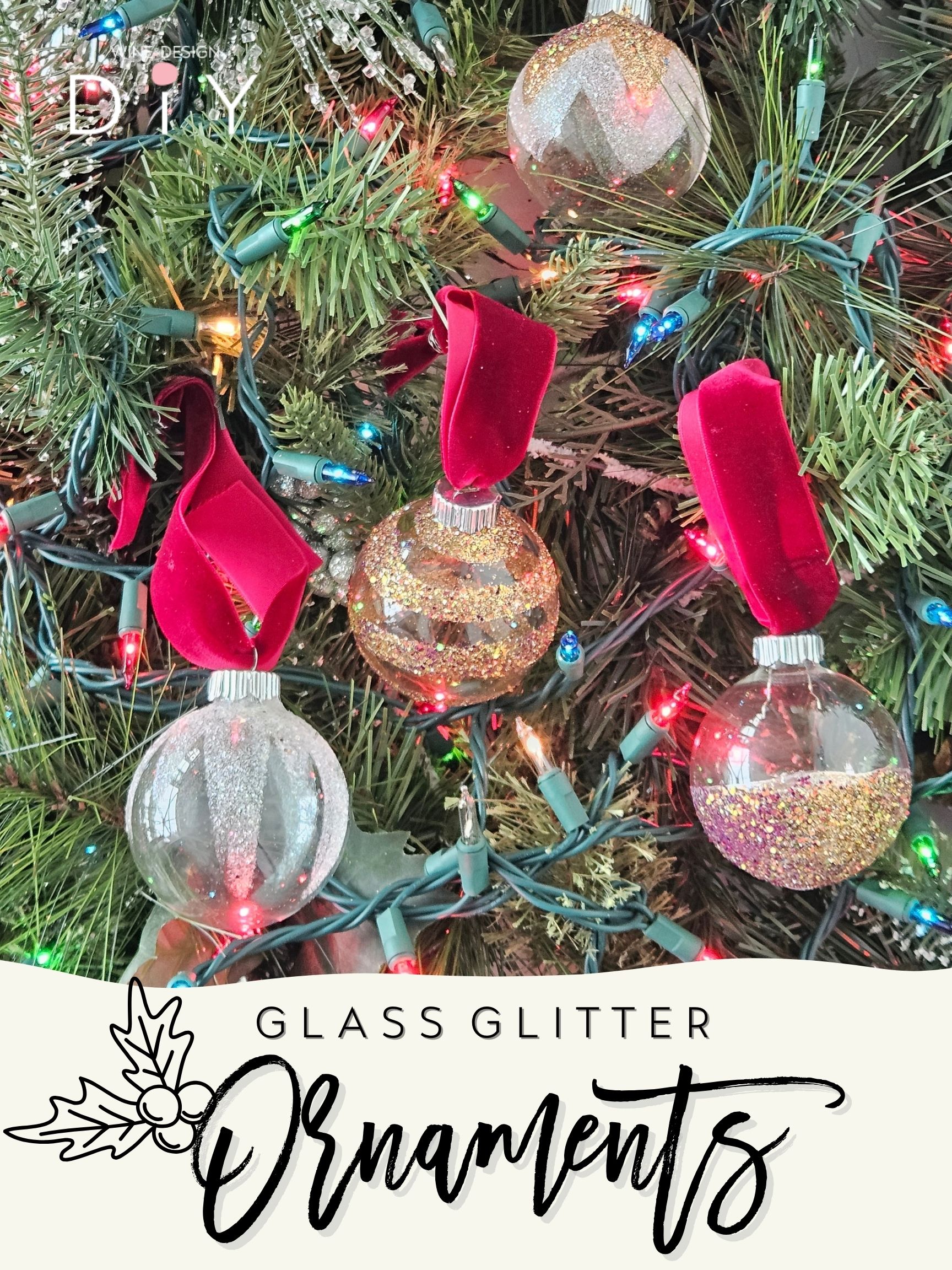 Glass Glitter Ornament