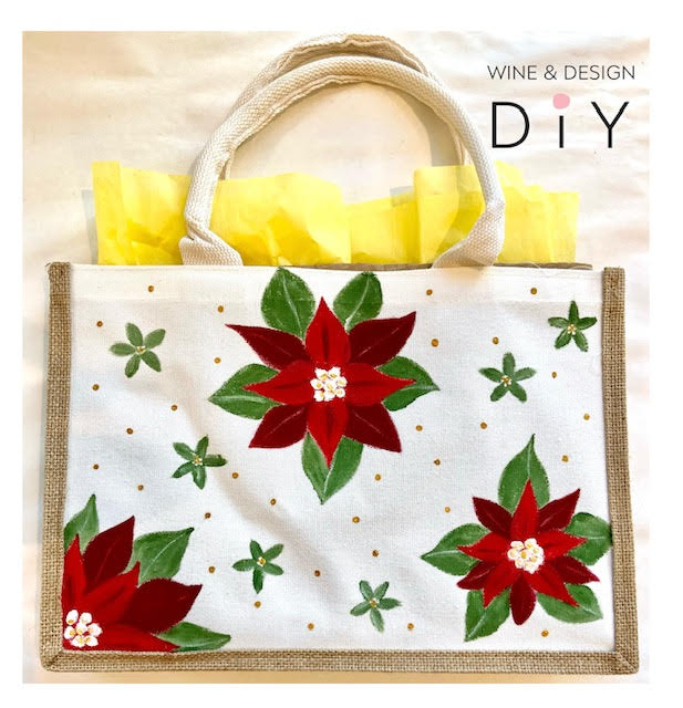 Tote Bag Painting - Poinsettia - holidaiy