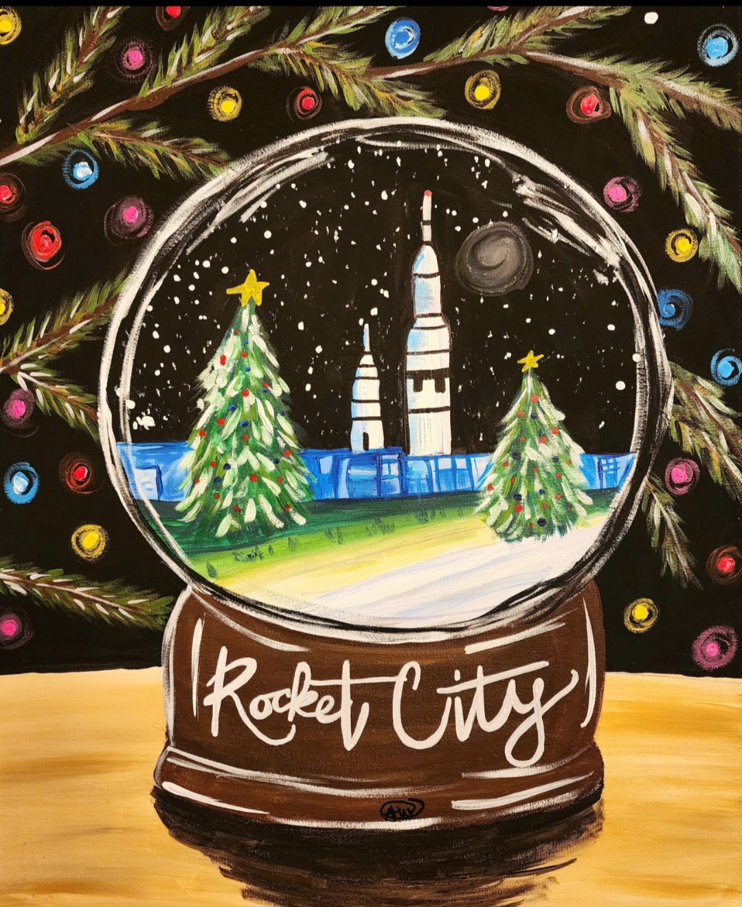 Rocket City Snow Globe