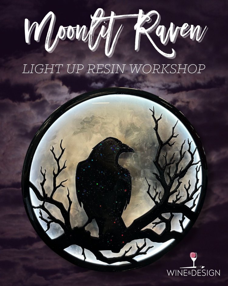 NEW! LIGHT UP  Moonlit Raven Resin Workshop 