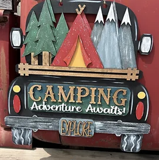 NEW! Camping Truck 22" Door Hanger | Colors Customizable!