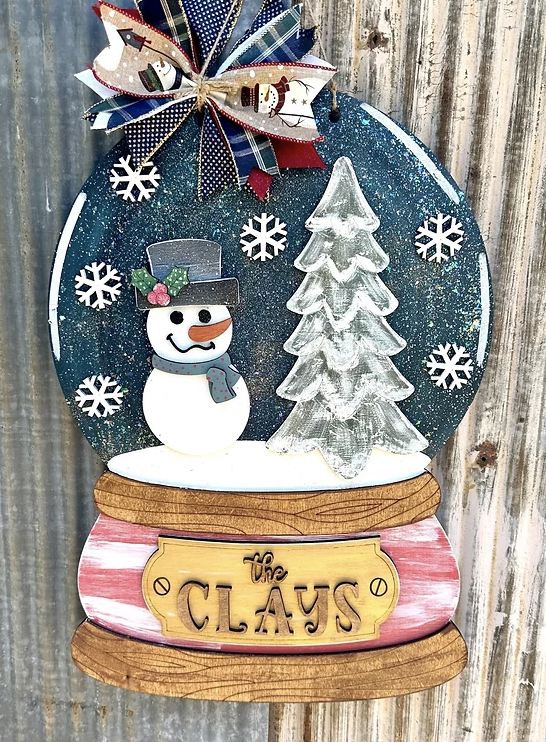 Personalized Family Snow Globe Door Hanger