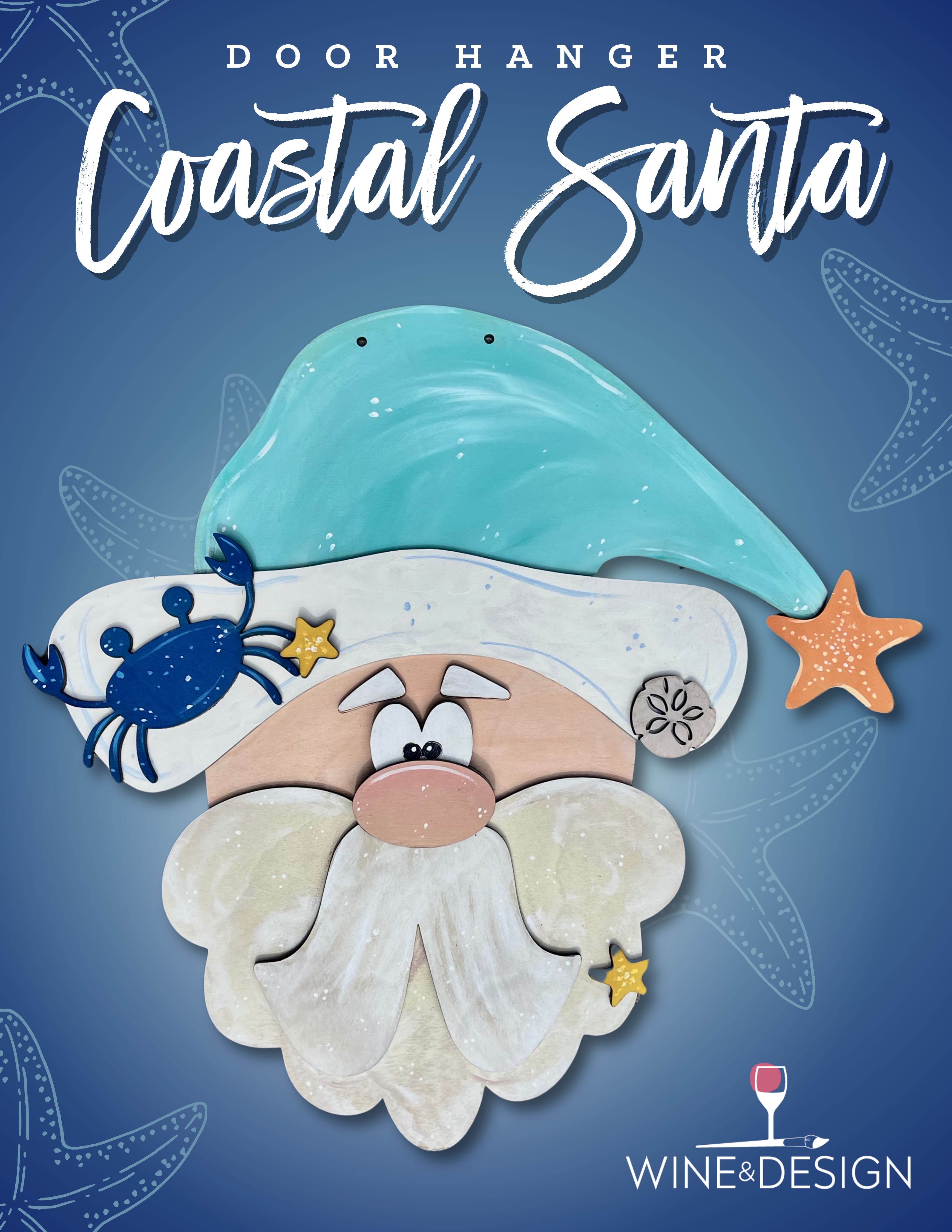 Coastal Santa Door Hanger