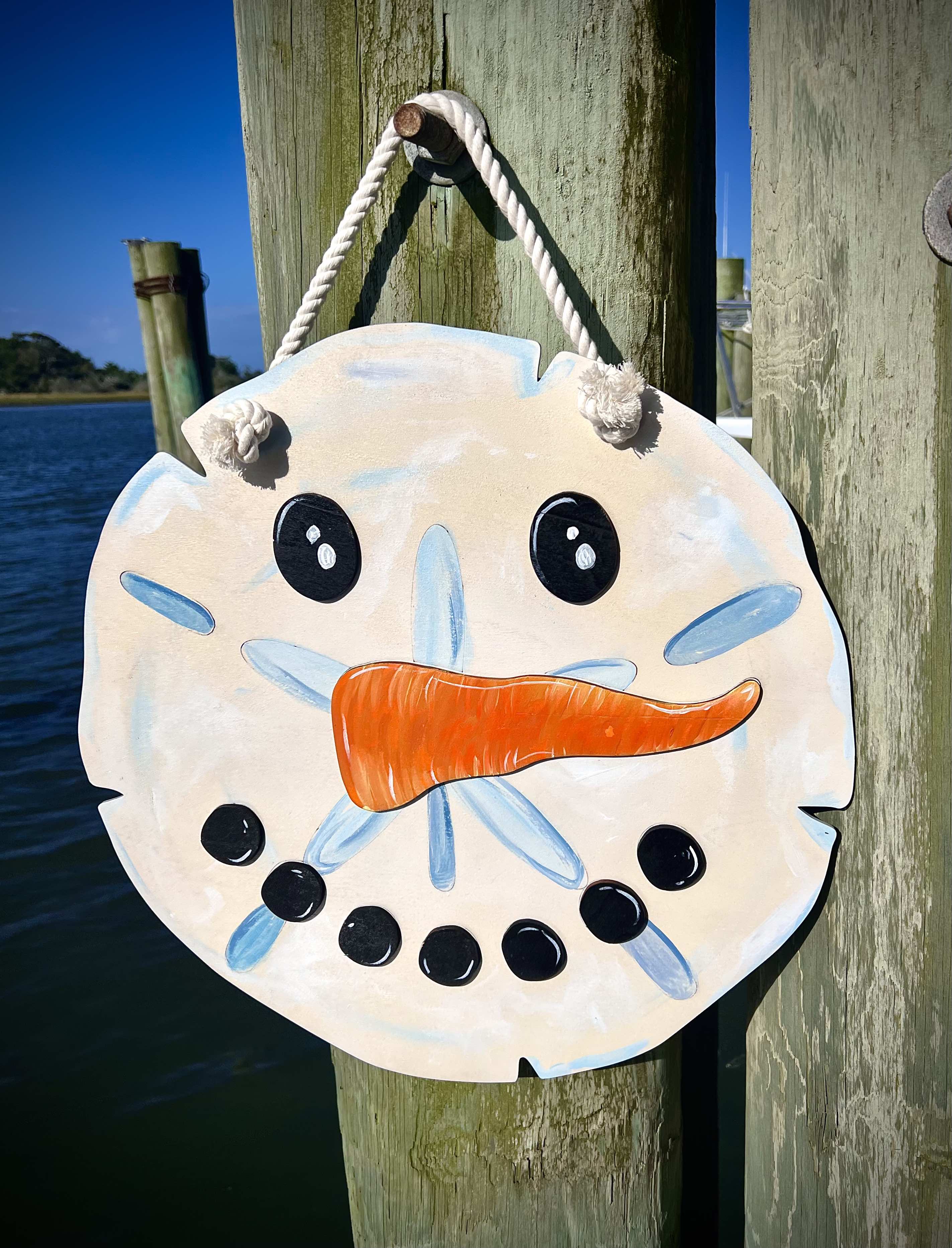 Sand Dollar Snowman Door Hanger Workshop