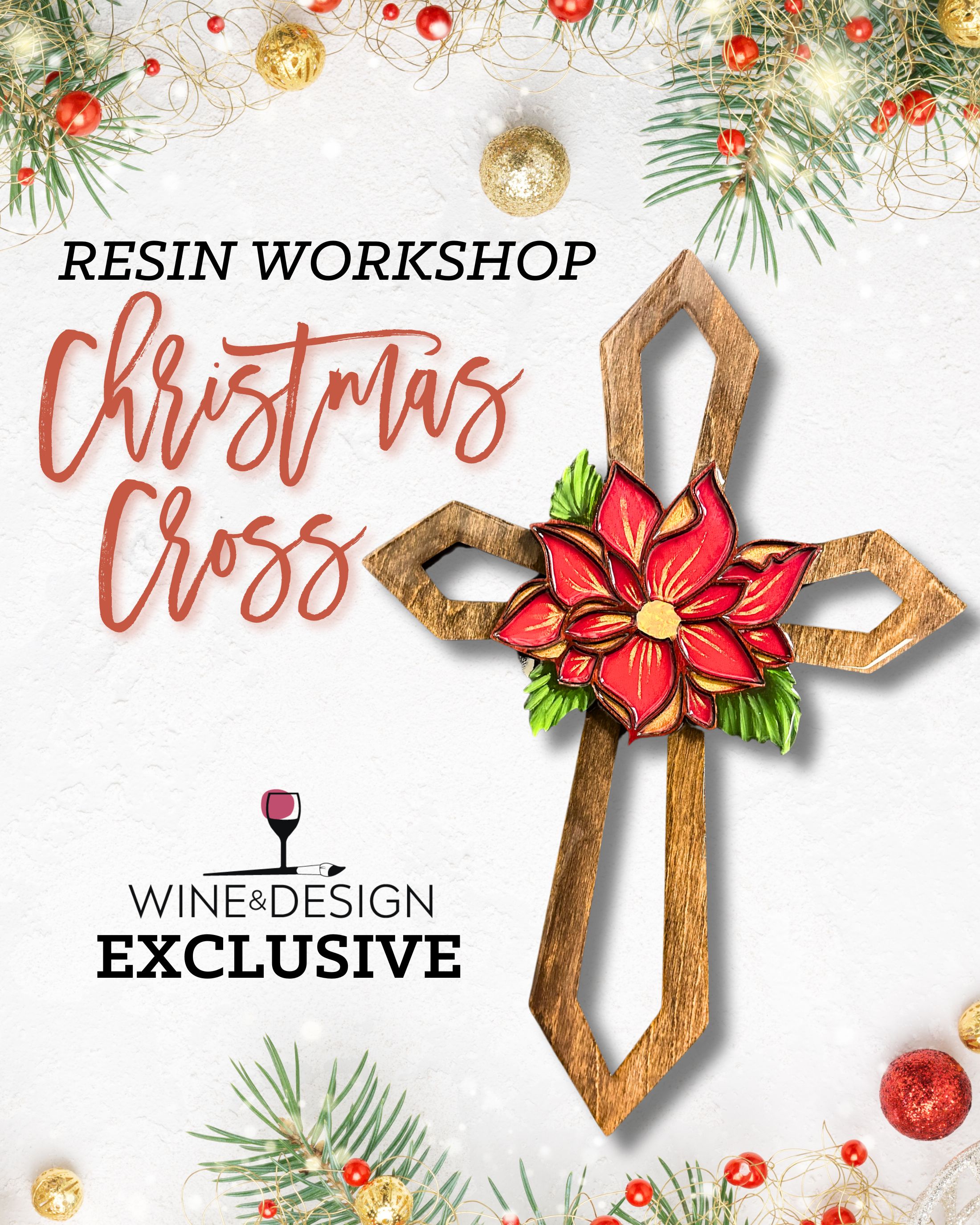 Christmas Cross Resin Workshop - PRE-ORDER BY 11/16