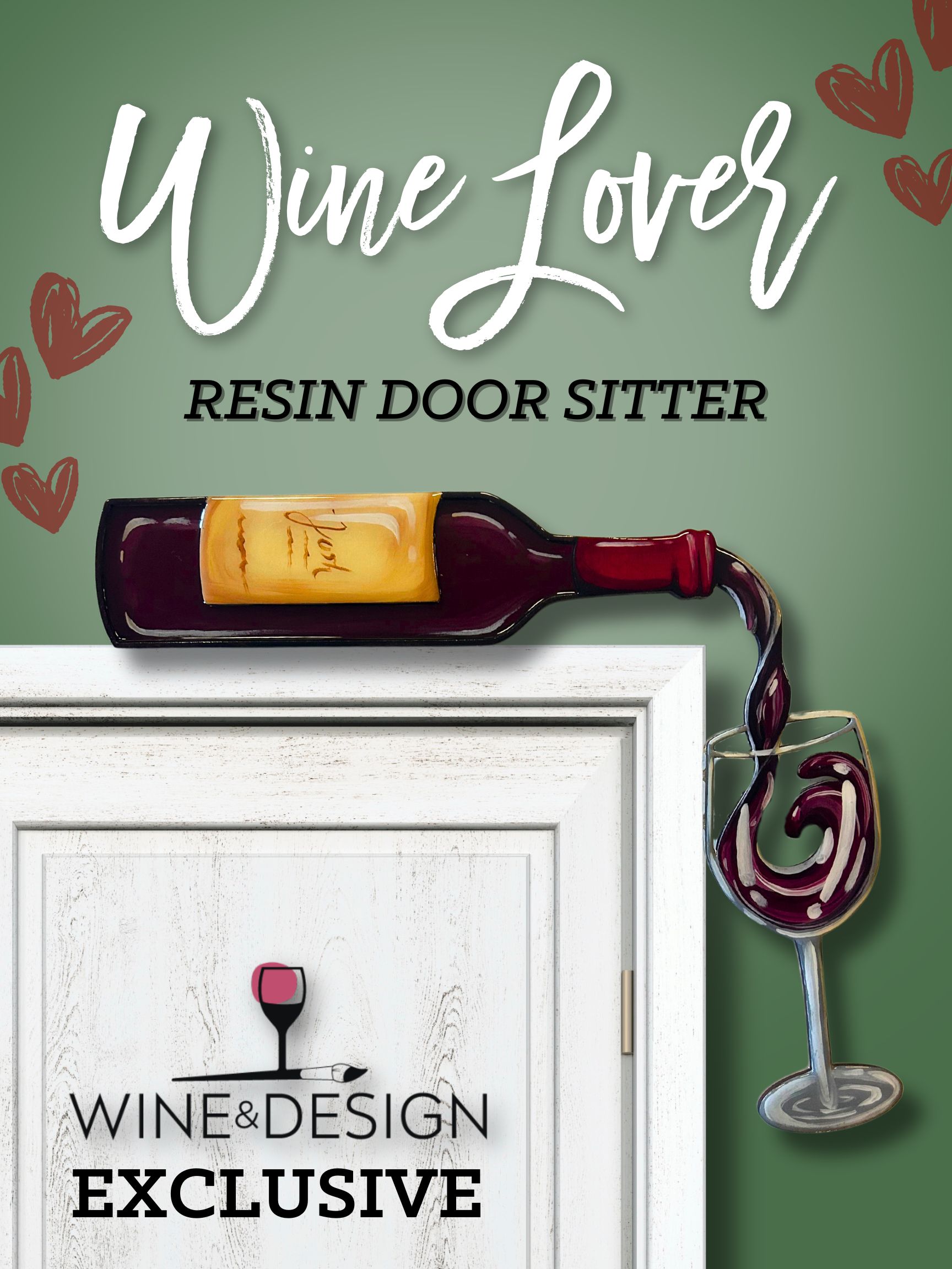 Wine Lover Resin Door Sitter