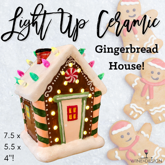 6 SEATS LEFT! Light Up Ceramic Gingerbread House!