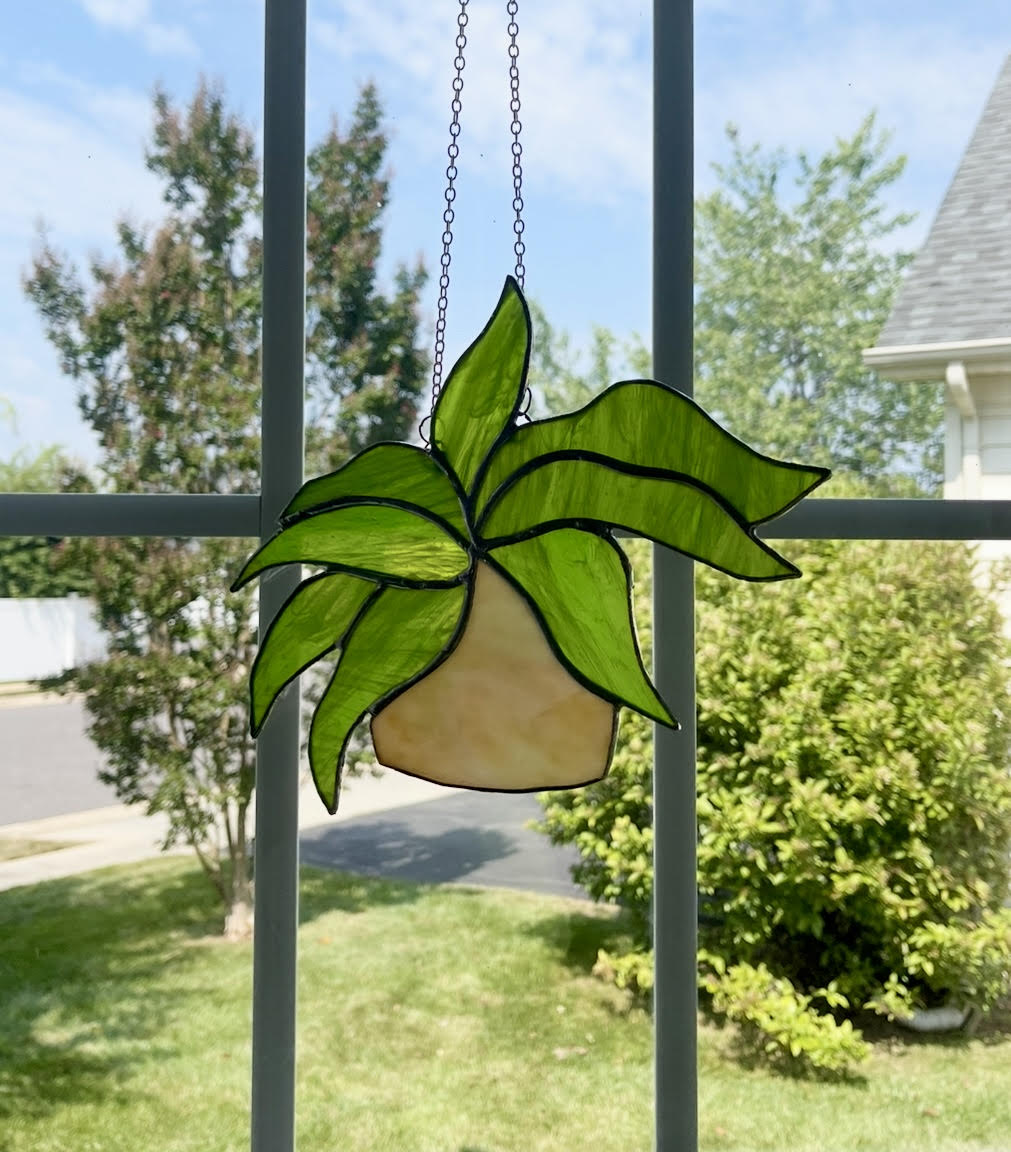 Stained Glass Hanging Plant