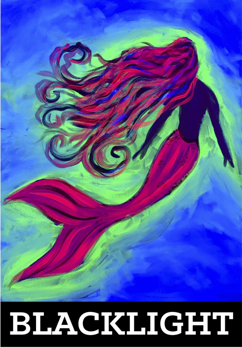 BLACKLIGHT MERMAID!!!