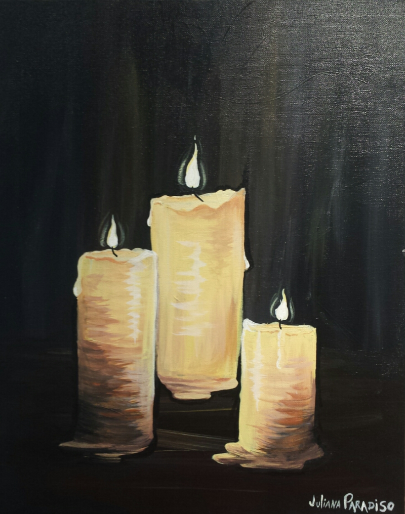 late Night Date Night!  Candles is the painting. Go eat, then come party with us!