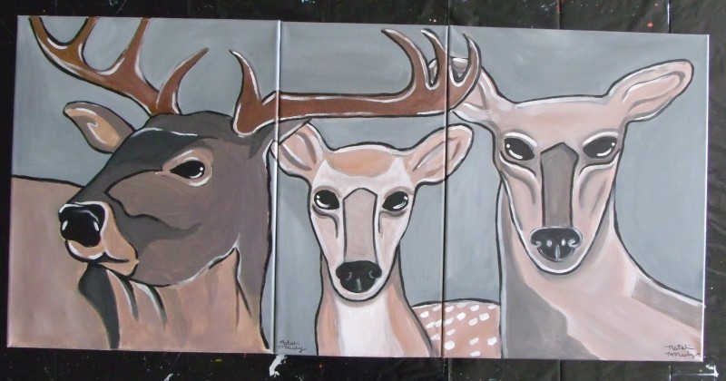 Deer Family | Purcahse 1 Ticket Per Family (This is 3 Canvases) Can add additional Canvases