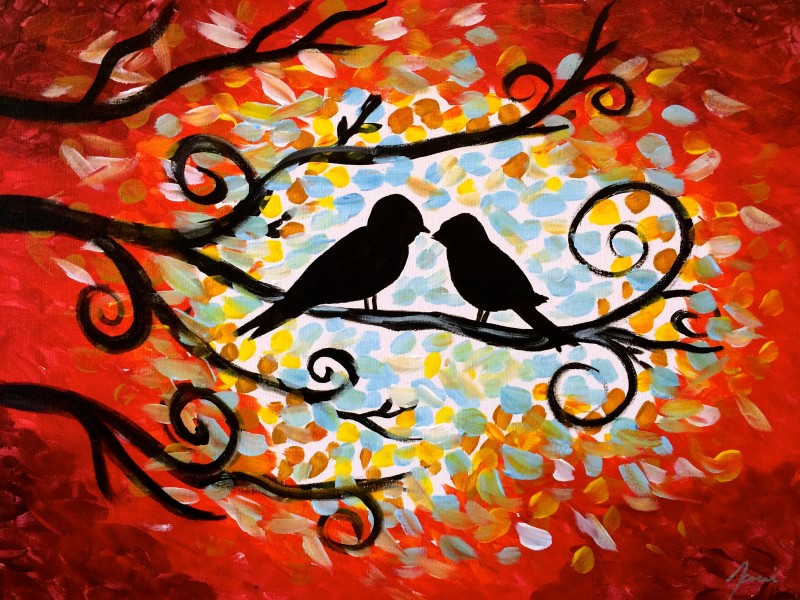 Sunset Love Birds