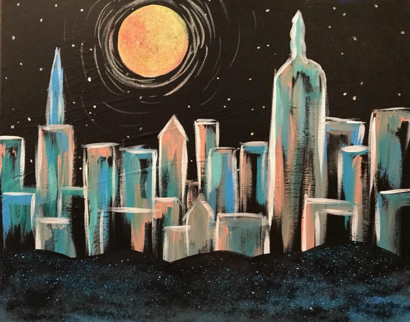 Sip & Paint Glitter City - BYOB and Free Parking