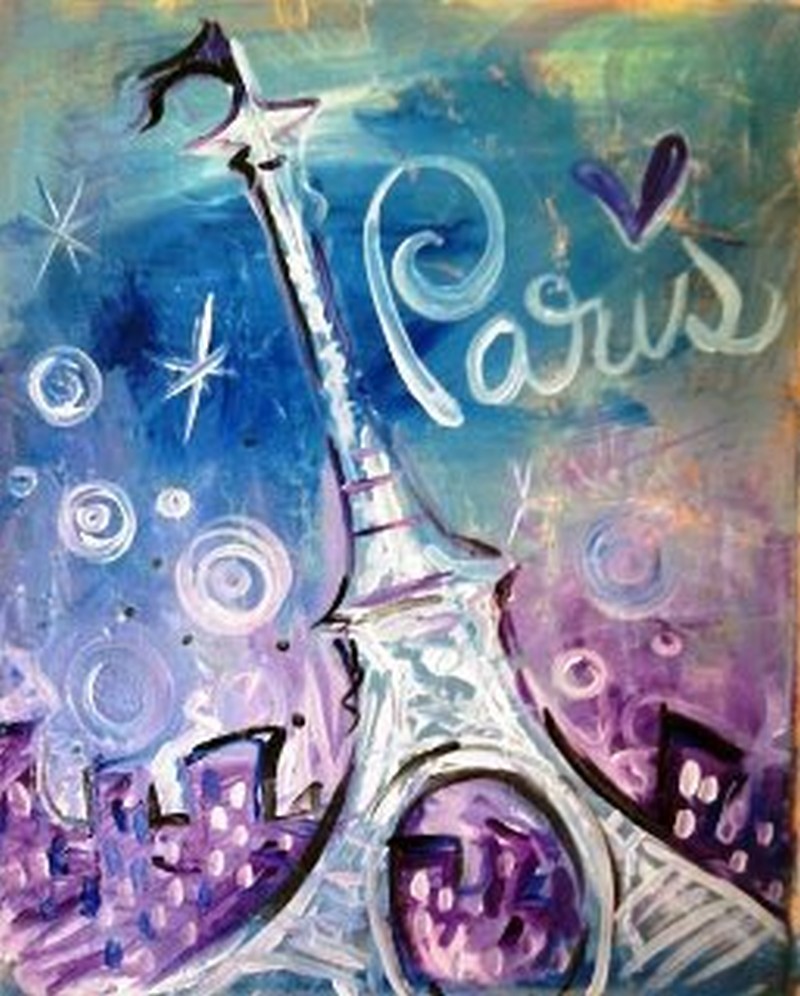 Kids Class: Swirly Paris - Step by Step Class 11AM-12:30PM