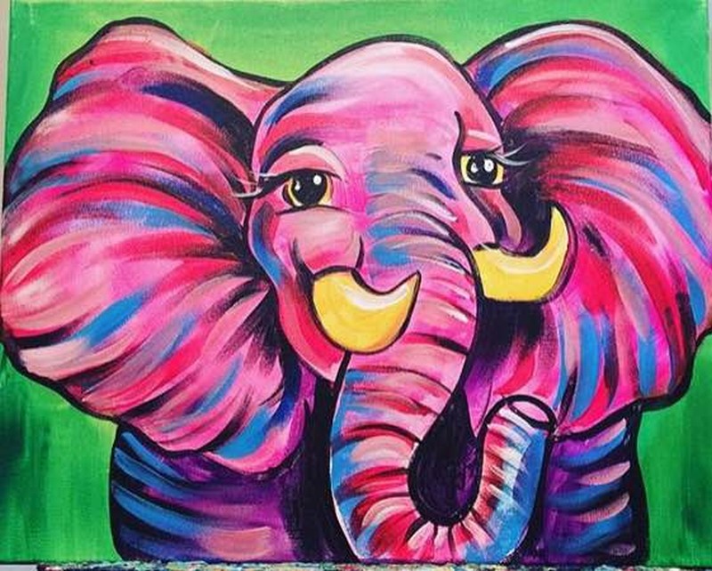 Pink Sassy Elephant - Step by Step Class