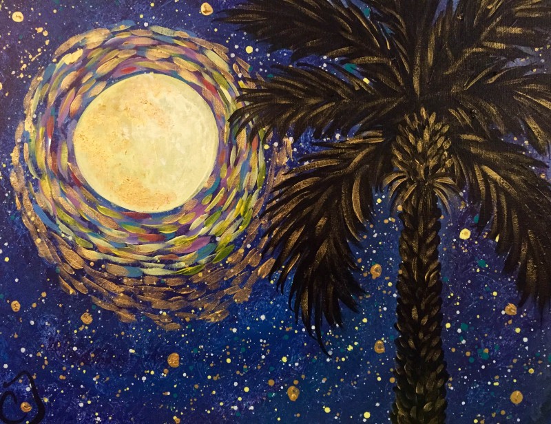 Starry Night Palm Tree 