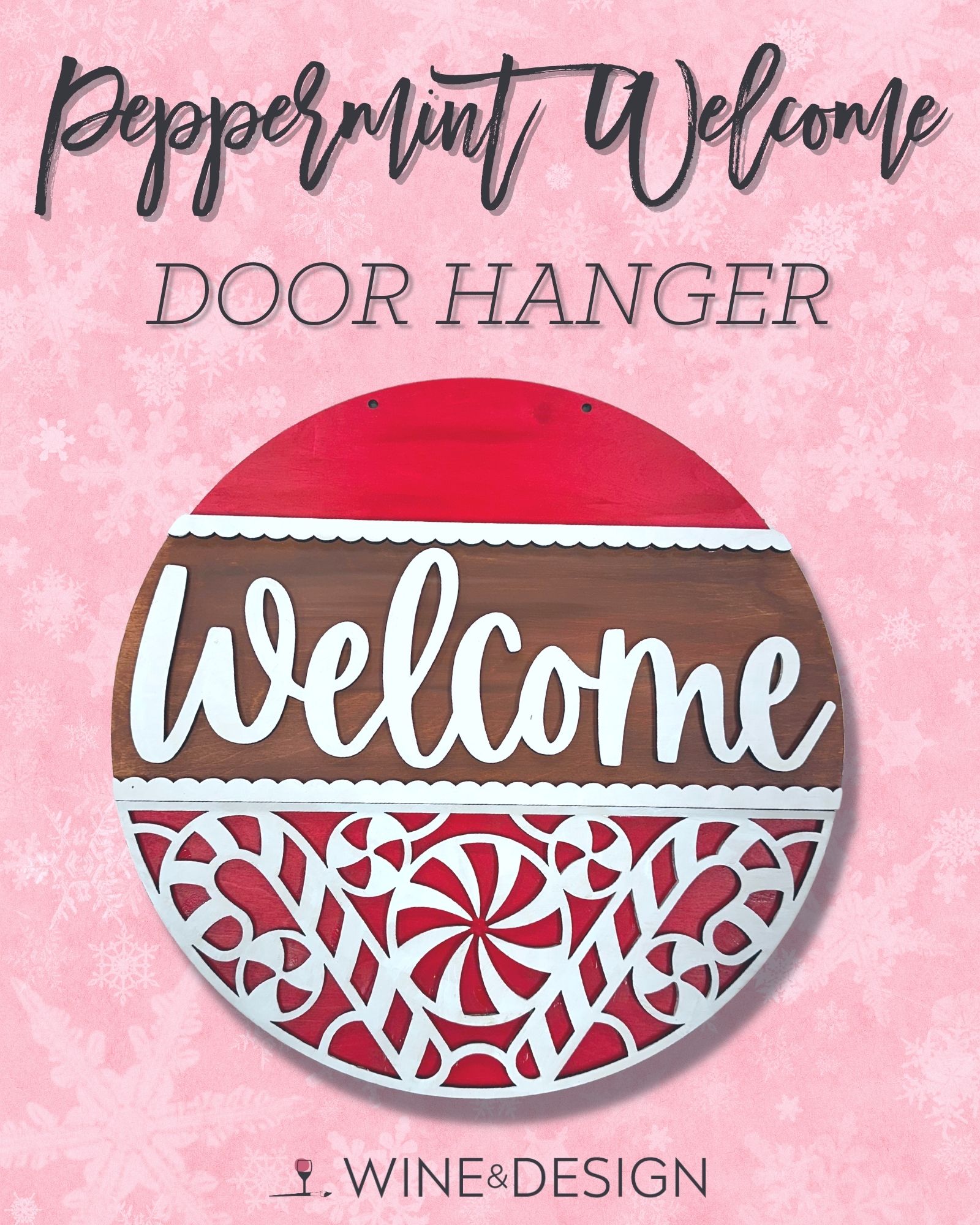 Peppermint Welcome Door Hanger